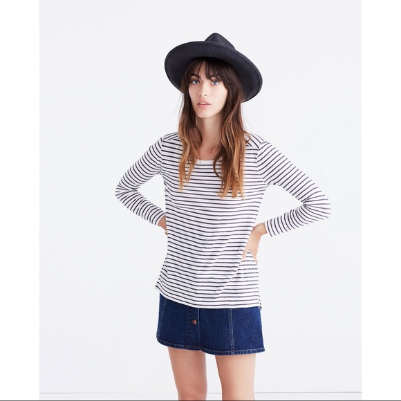 Madewell Tops - Madewell Whisper Cotton Striped Crewneck Tee